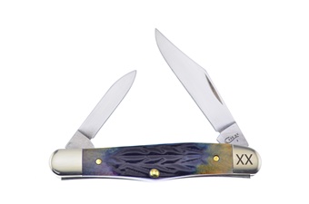 3.25"Case Burnt Purple Jigged Bone Half Whittler