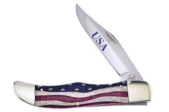 5.25" Case Star Spangled Banner Bone Folding Hunter