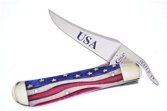4.25" Case Star Spangled Banner Bone Russlock