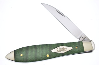 3.5" Case Green Curly Maple Teardrop