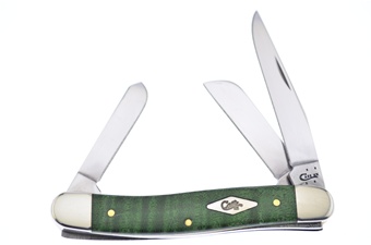 3.625" Case Green Curly Maple Stockman