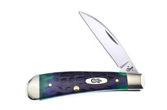 3.1875" Case Hunter Green Jigged Bone Swayback