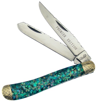 3.875" Green Cracked Abalone Trapper