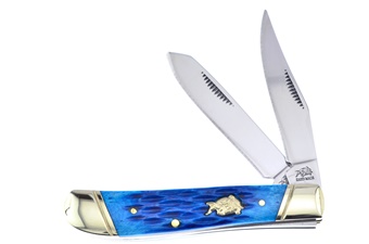 3.5" Dark Blue Jigged Bone Little Trapper