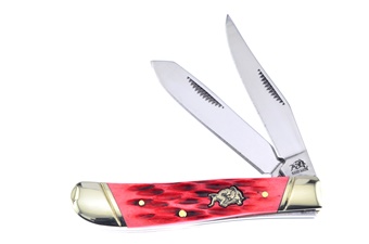 3.5" Dark Red Jigged Bone Little Trapper