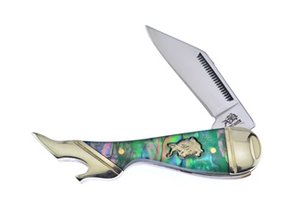 3.25" Green Abalone Leg Knife
