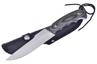 9" Silver Wood w/Lanyard Stainless Steel Blade w/Sheath