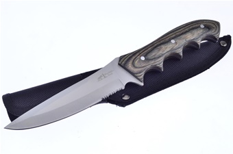 9.75" Silver Pakkawood Hunter w/Sheath