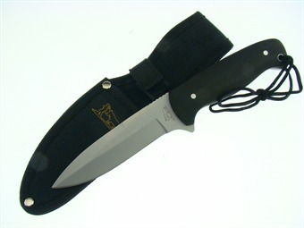 9.5" Black Pakkawood Skinner w/Nylon Sheath