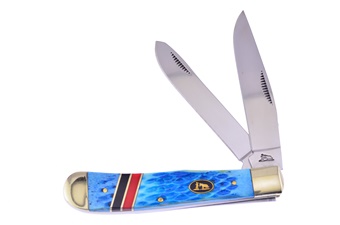 4.25" Blackhills Steel Blue & Red Pickbone Trapper