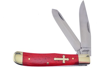4.25"Red Smoothbon w/Cross Inlay