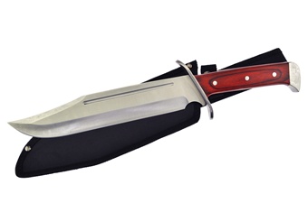 15.5" Red Pakkawood Bowie w/Sheath