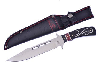 12" Black/Brown Pakkawood w/Nylon Sheath