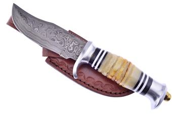 9"Overall Torch Bone Dm Blade Leather Sheath