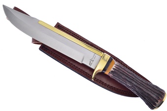13.5"Stag Resin 4mm Stainless Steel Leather Sheath