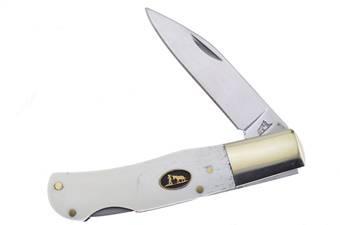 3.75" White Smoothbone Lockback