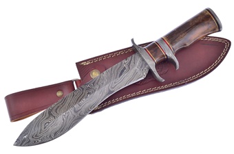 13.5" Damascus Brown Bone Subhilt