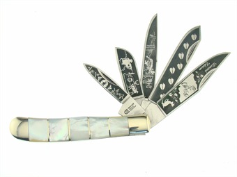 4.25" Mother Of Pearl 5-Blade Trapper