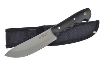 9" Black Pakkawood Skinner w/Sheath