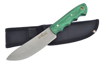 9" Green Pakkawood Skinner w/Sheath