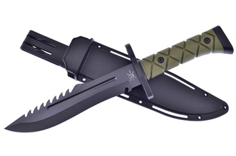 Green Rubber Black Stainless Steel Bowie