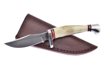 Deer Stag Stainless Steel Skinner Leather Sheath