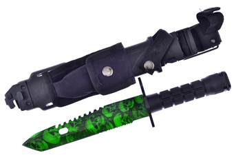 Show Sample Green Skull Camo Bowie (1pc