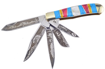 Turquoise 5-Blade Trapper (1pc)
