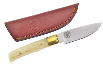 White Small Chipaway Bowie Leather Sheath