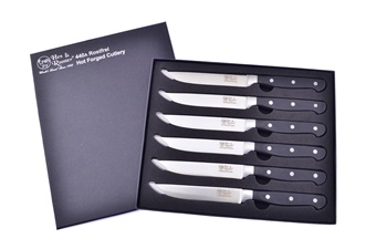 6pc Black Bakelite Steak Knife Set