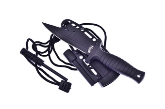 Black Abs Black Stainless Steel Necklace Knife