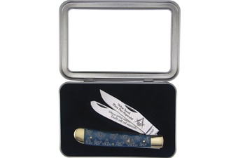 Blue Smoothbone Masonic Frost Cutlery Trapper
