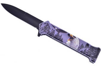 Abs Eagle Art Black Stainless Steel Assisted Open
