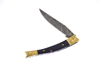 Buffalo Horn Damascus Blade Folder