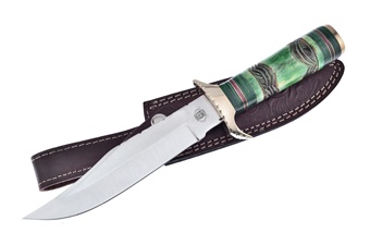 Green Decorative Bone Leather Sheath
