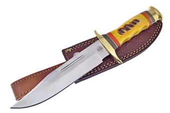 Yellow Bone Leather Sheath Hunter