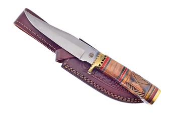 Olive Wood Brown Bone Stainless Steel Hunter