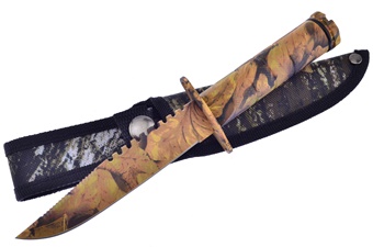 Camo Stainless Steel Survival Elite Hunter