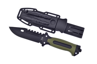 Green w/ Black Stainless Steel Blade Hard Sheath