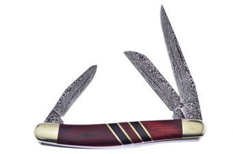 Rosewood Etched Blade Mini Stockman