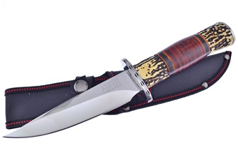 Stag Bone Resin & Wood Combo Stainless Steel Hunter
