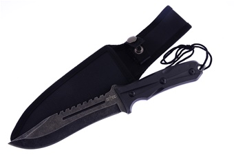 Black Abs Stainless Steel Stonewash Full Tang Hunter