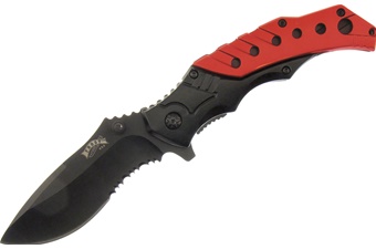 Red Aluminum Black Stainless Steel Assisted Open Tactical