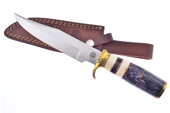 White Smoothbone Black Pakkawood Stainless Steel Hunter