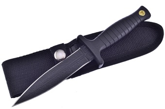 Black Elite Edge Black Stainless Steel Boot Knife