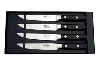 Show Sample 4pc Black Stainless Steel Steak Set
