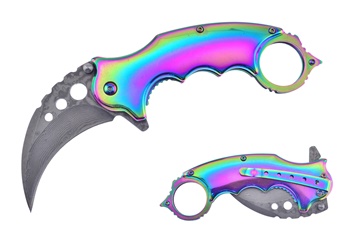 Rb Titanium Tiger Usa Damascus Assisted Open