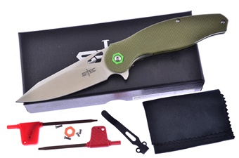 Green G10 Stainless Steel Stec Bravo (1pc)