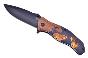 Pakkawood Wold Scene Art Stainless Steel Tactical