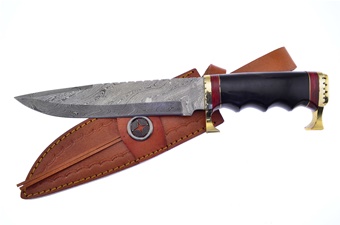 Show Sample Buffalo Horn Damascus Hunter